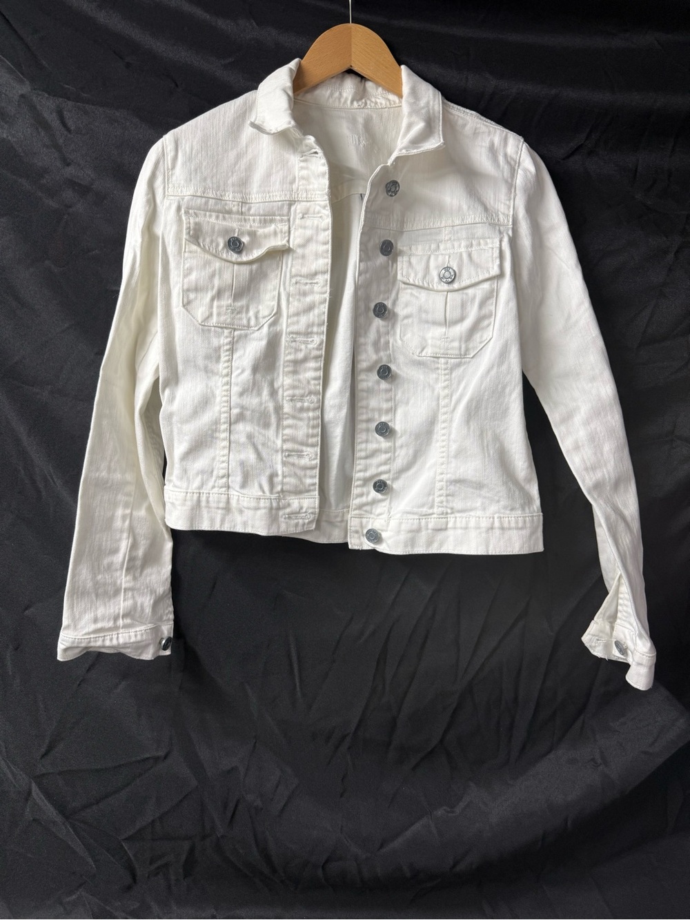 Kut from the Kloth White Denim Jacket - Button-Front Jean Jacket size small